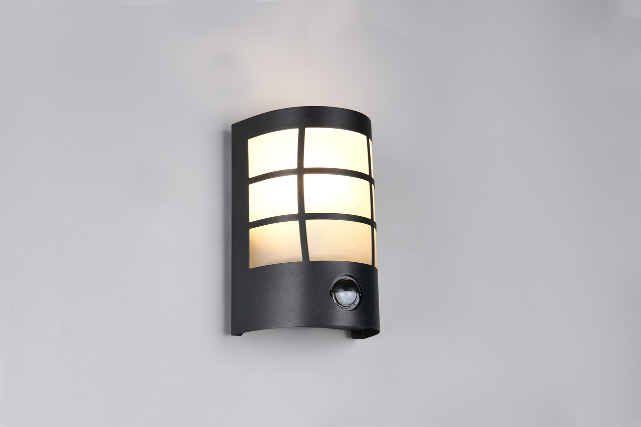 Aplica de perete pentru exterior cu senzor Sintra, RL, 14x10.5x20 cm, 25W, 1x E27, inox, negru mat - imagine 7